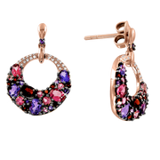 Ohrstecker mit Amethyst, Granat, Turmalin und Brillanten Bild 1