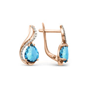 Ohrhänger mit London Blue Topas und Zirkonia Bild 1