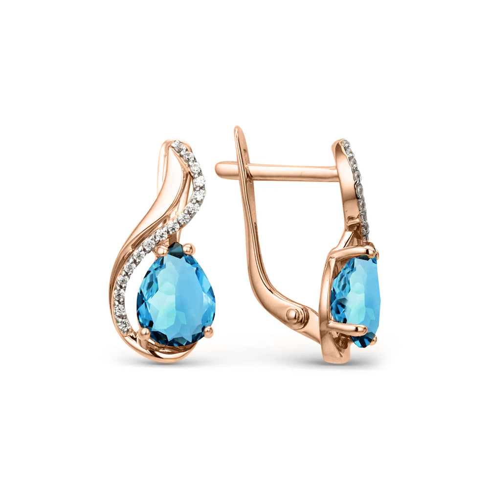 Ohrhänger mit London Blue Topas und Zirkonia Bild 1