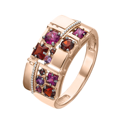 Damenring mit Amethyst und Granat Bild 1