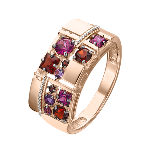 Damenring mit Amethyst und Granat Bild 1