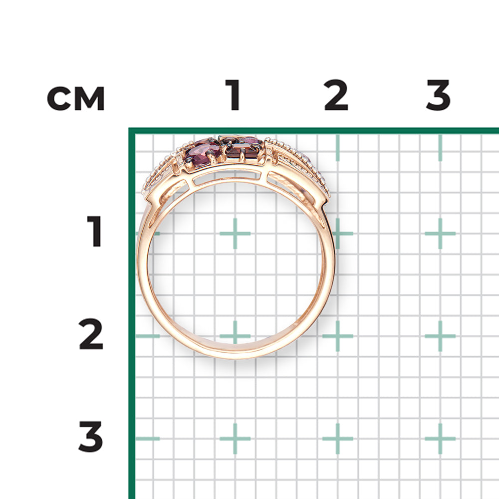 Damenring mit Amethyst und Granat Bild 2