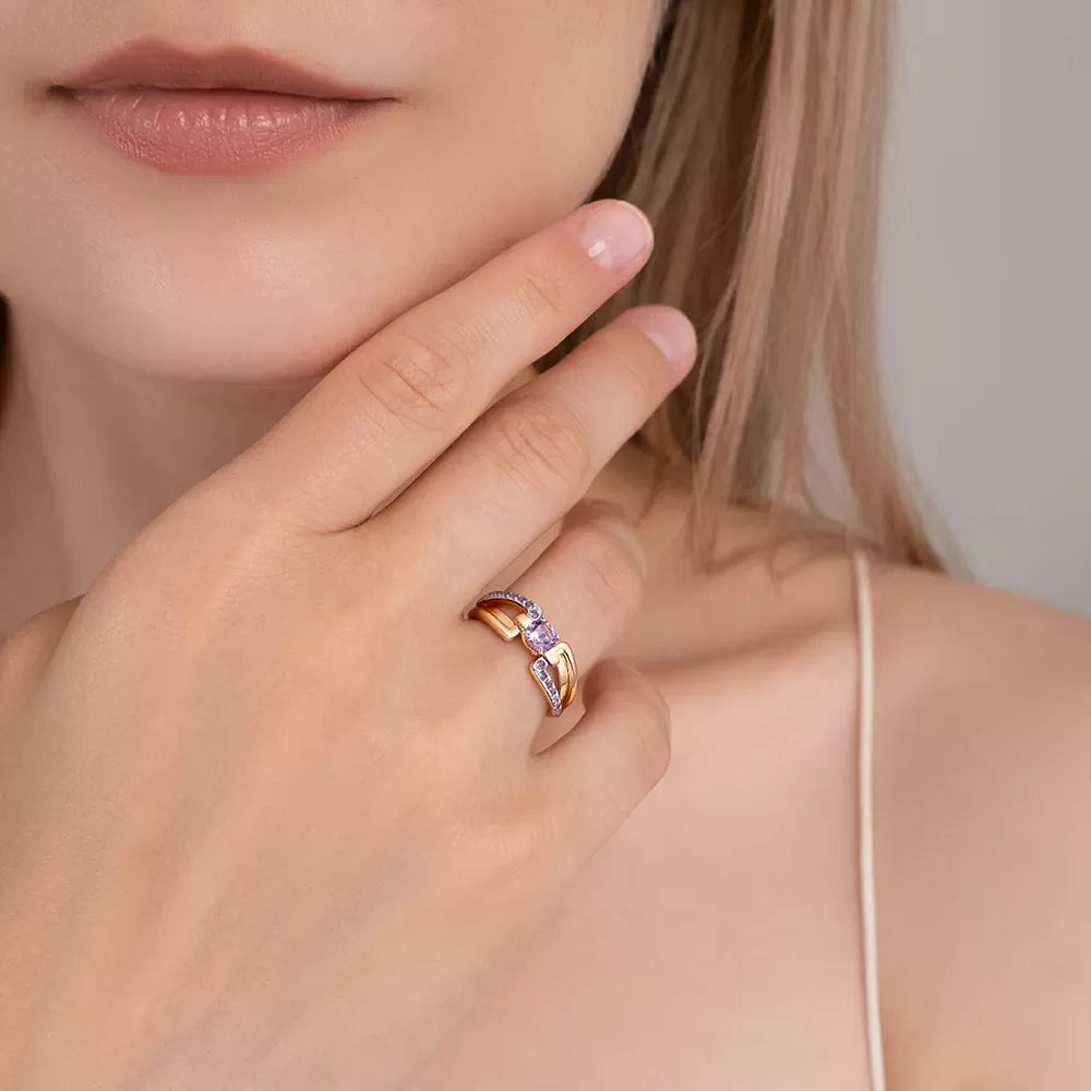Damenring mit Amethyst Bild 3
