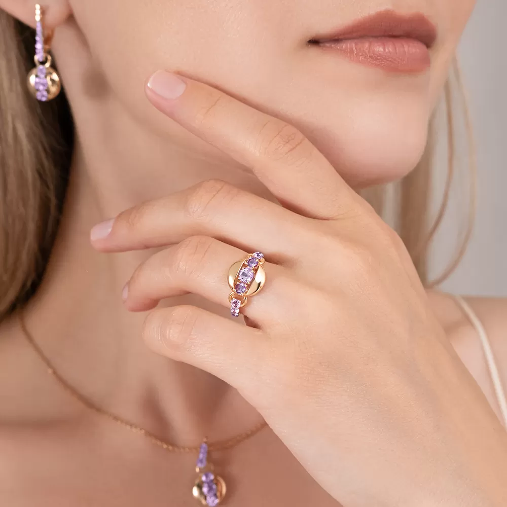 Damenring mit Amethysten Bild 3