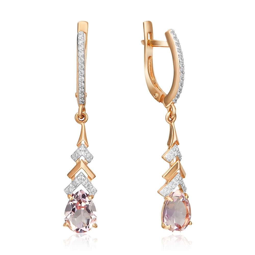 Ohrhänger mit Zirkonia und Amethyst Bild 1