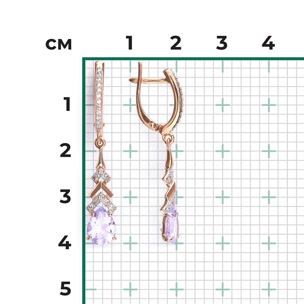 Ohrhänger mit Zirkonia und Amethyst Bild 2