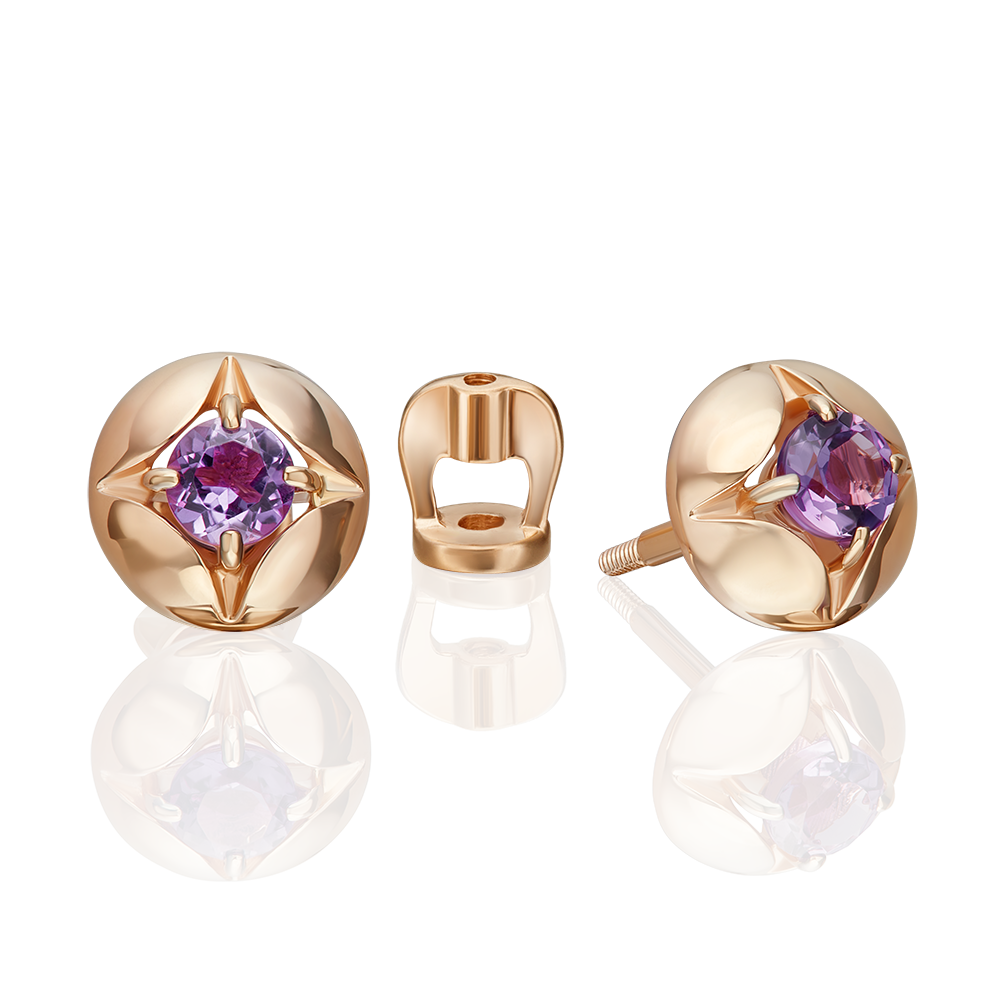 Ohrstecker mit Amethyst Bild 1