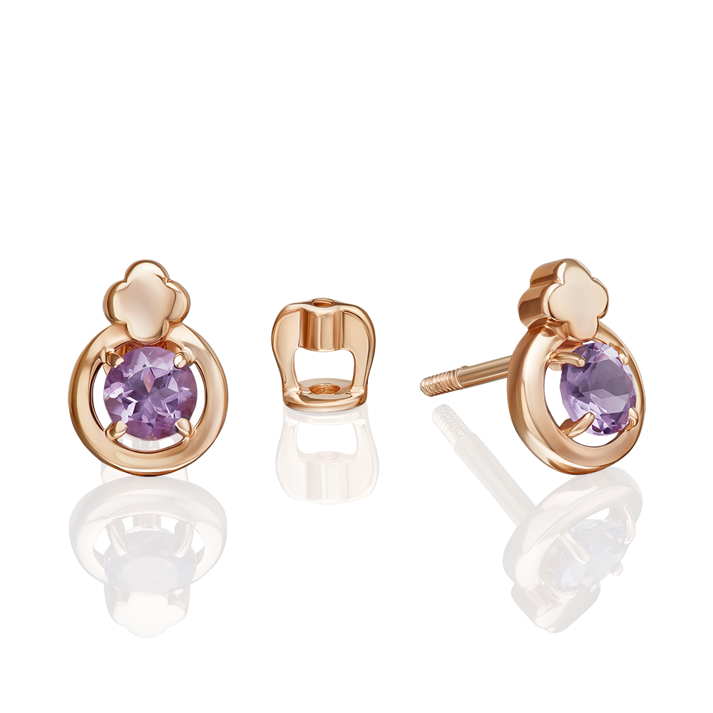 Ohrstecker mit Amethyst Bild 1