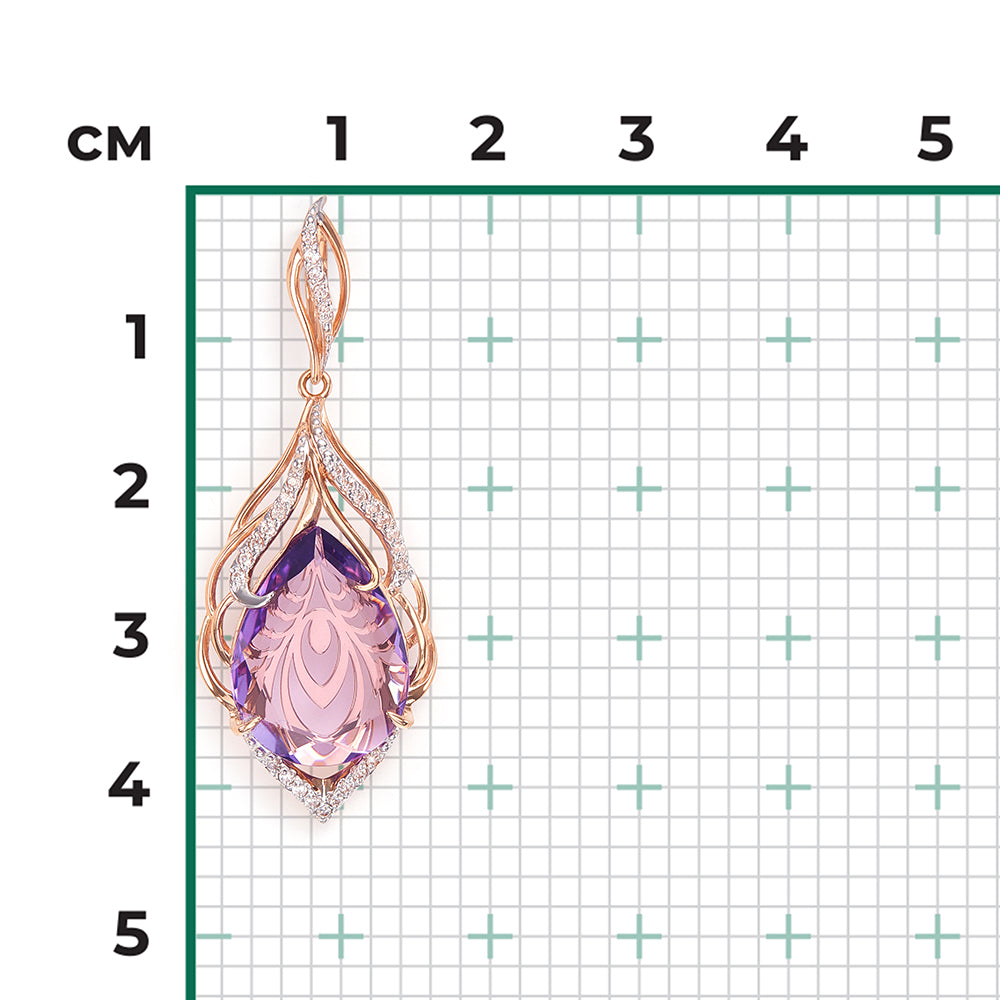 Anhänger mit Zirkonia und Amethyst Bild 3