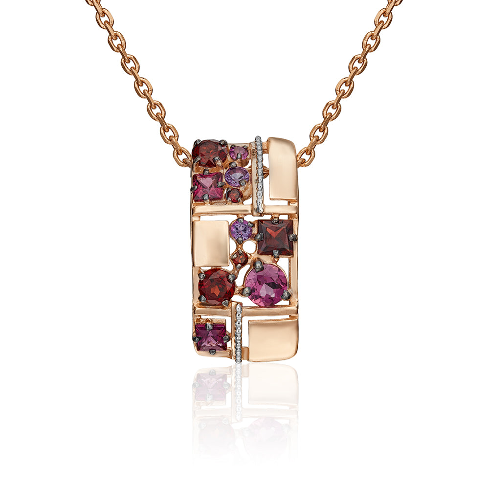 Anhänger mit Amethyst und Granat Bild 1