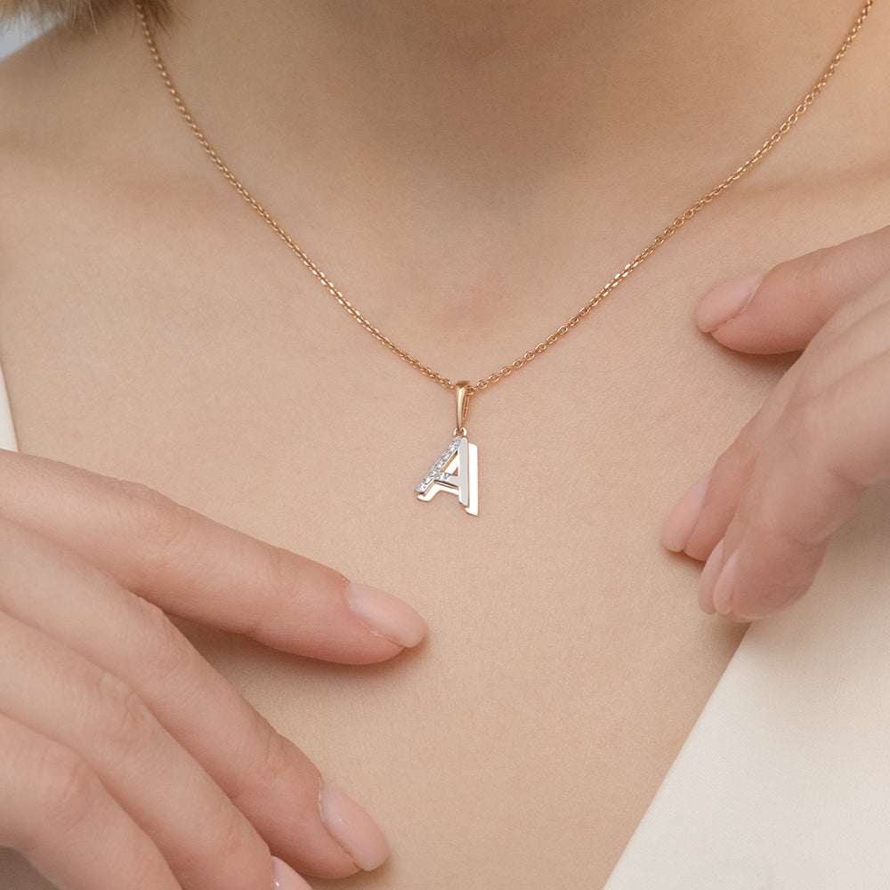 Buchstabenanhänger "A" mit Zirkonia Bild 3