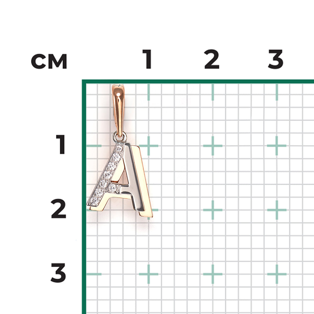 Buchstabenanhänger "A" mit Zirkonia Bild 2