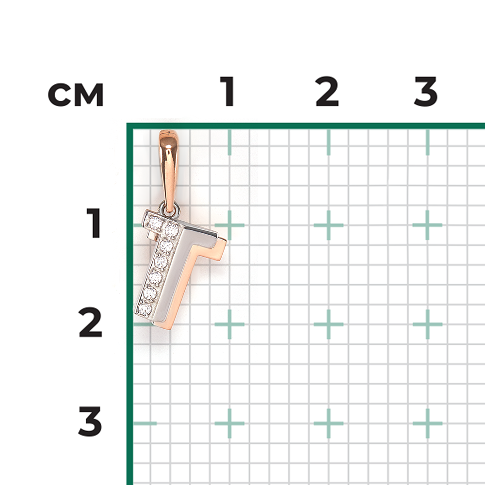 Buchstabenanhänger "T" mit Zirkonia Bild 3