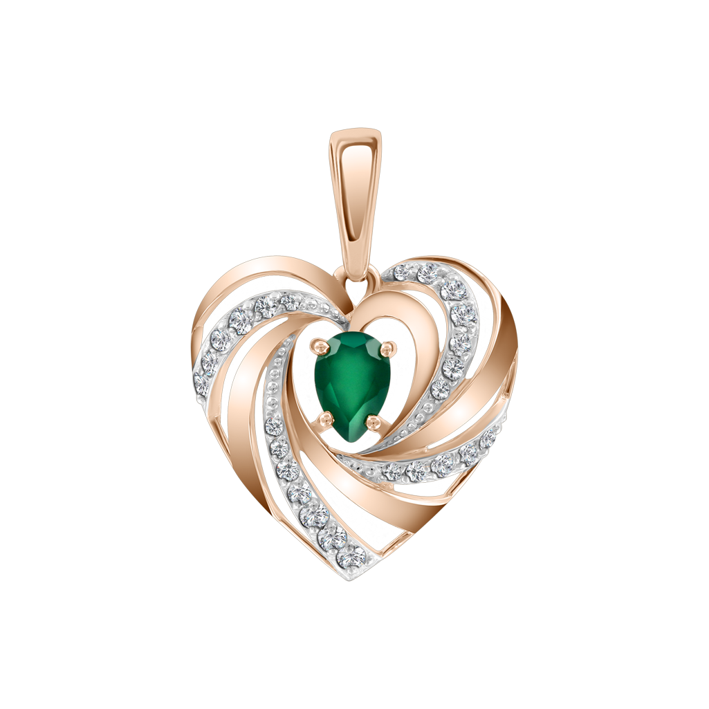 Anhänger mit Zirkonia und Chalcedon Bild 1