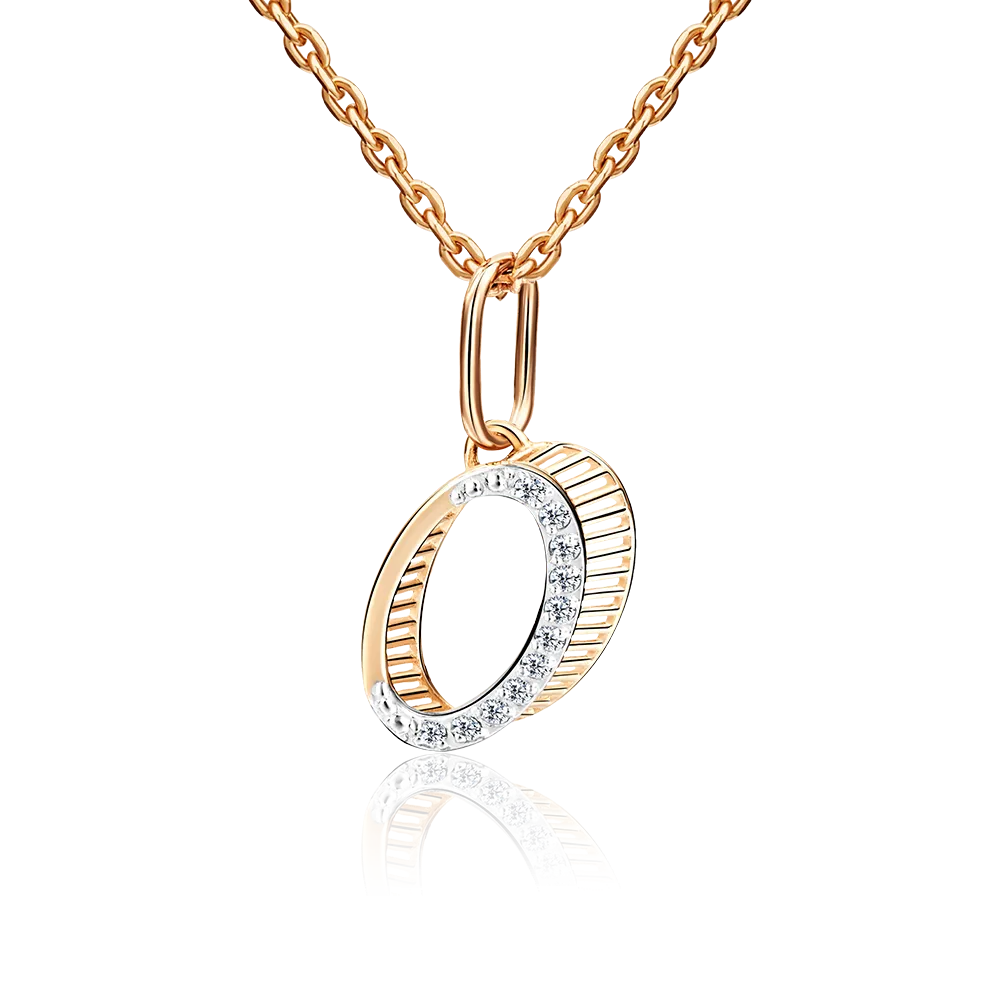 Buchstabenanhänger "O" mit Zirkonia Bild 1