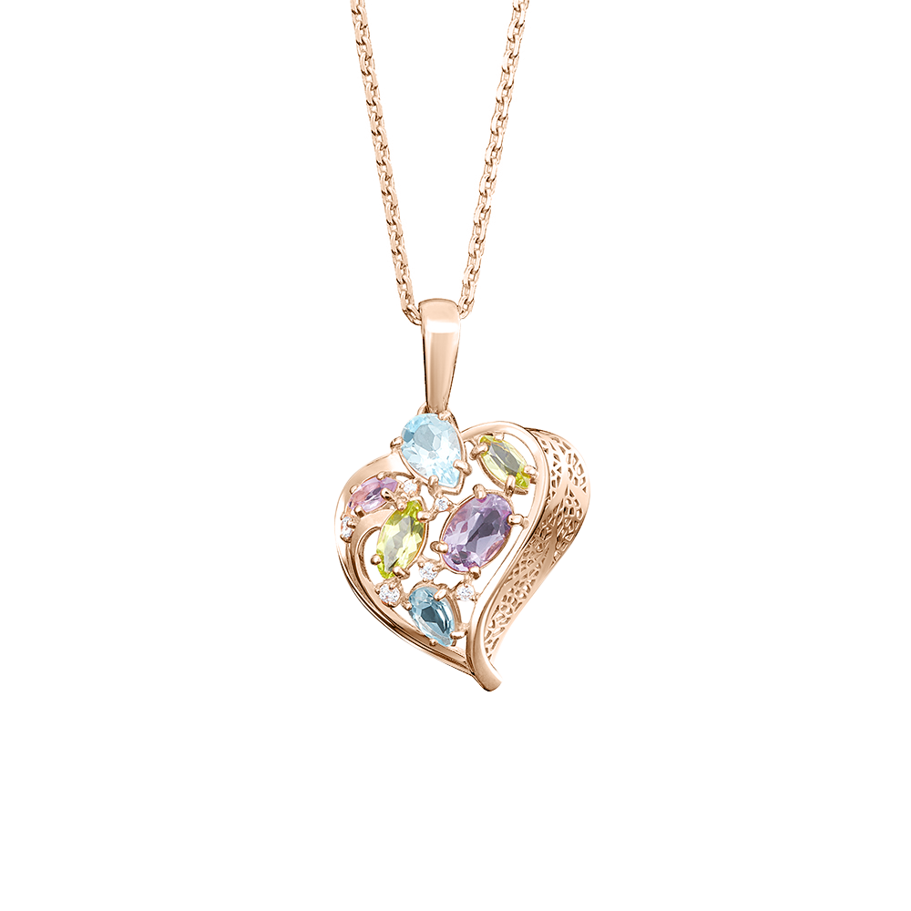 Anhänger mit Zirkonia,Topas, Amethyst, Chrysolith Bild 1