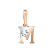 Buchstabenanhänger "M" mit Zirkonia Bild 1