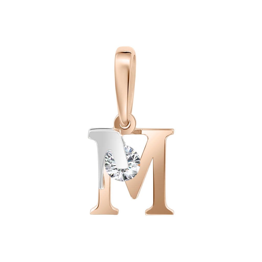 Buchstabenanhänger "M" mit Zirkonia Bild 1