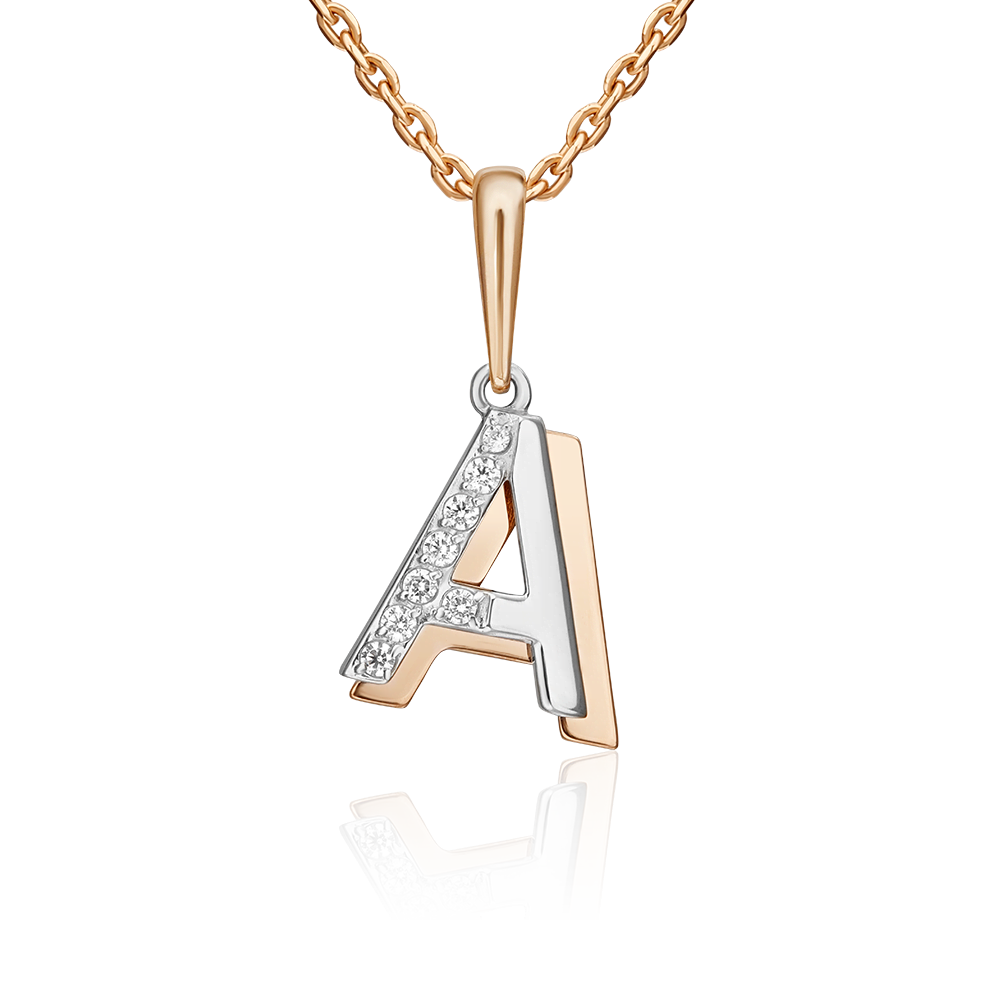 Buchstabenanhänger "A" mit Zirkonia Bild 1