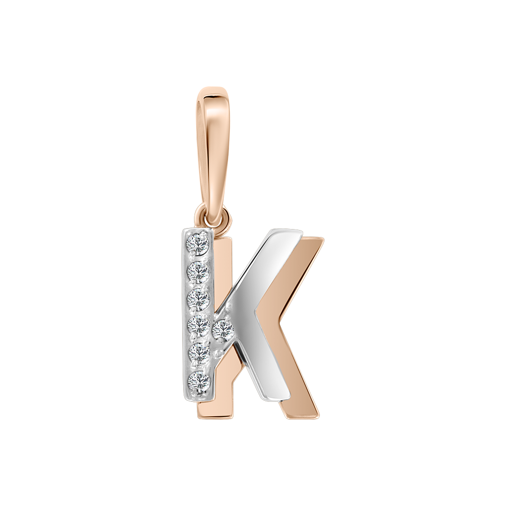 Buchstabenanhänger "K" mit Zirkonia Bild 1