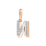 Buchstabenanhänger "И" mit Zirkonia Bild 1