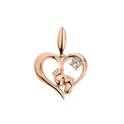Anhänger Herz mit Zirkonia Babyfuß Bild 1