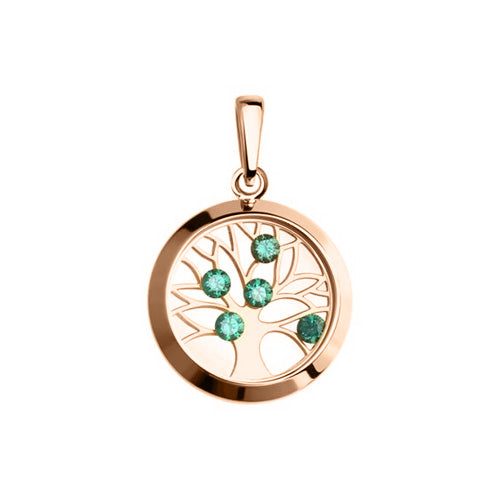 Anhänger mit Mineralglas und grünen Zirkonia Bild 1