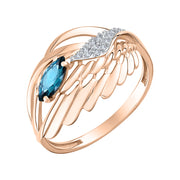 Damenring mit London Blue Topas und Zirkonia Bild 1