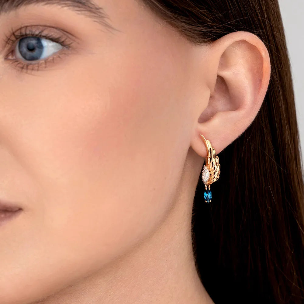 Ohrhänger mit London Blue Topas und Zirkonia Bild 3