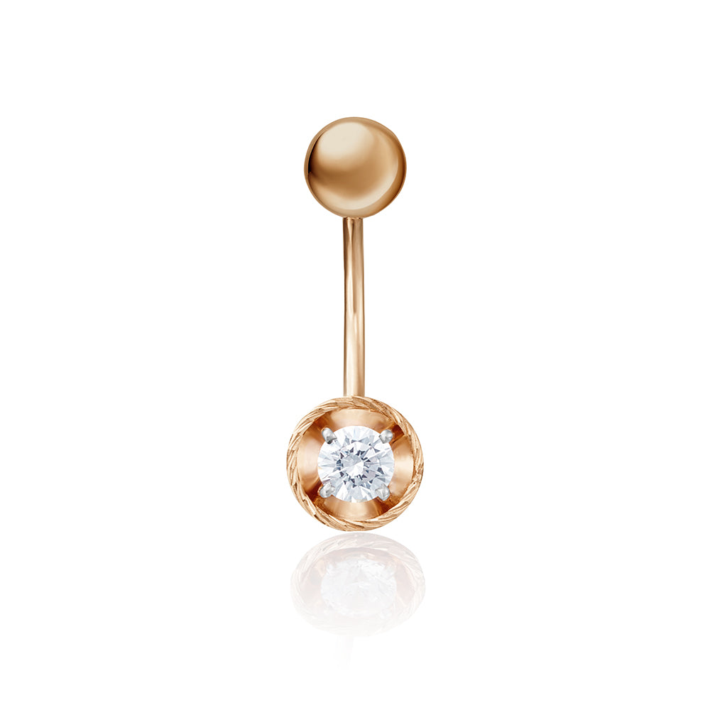 Bauchpiercing mit Zirkonia Bild 1