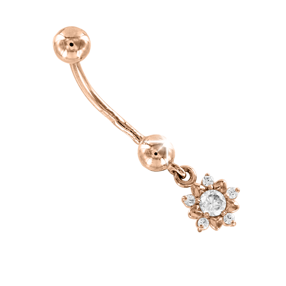 Bauchpiercing mit Zirkonia Bild 1