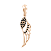 Anhänger Flügel mit schwarzen Zirkonia Bild 1