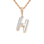 Buchstabenanhänger "H" mit Zirkonia Bild 1