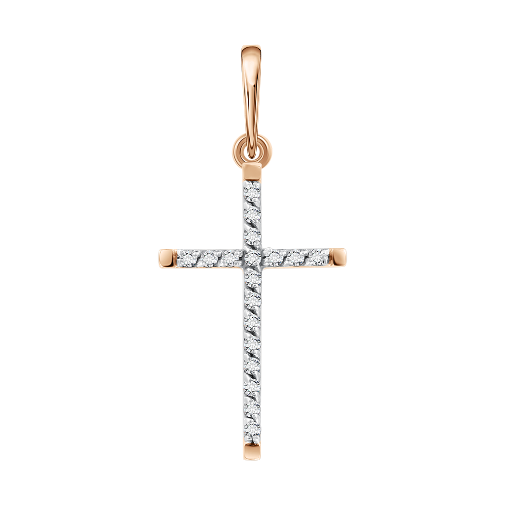 Anhänger – Kreuz mit Zirkonia Bild 1