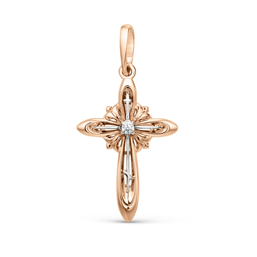 Anhänger – Kreuz mit Zirkonia Bild 1