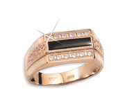 Herrenring mit Onyx und Zirkonia Bild 1