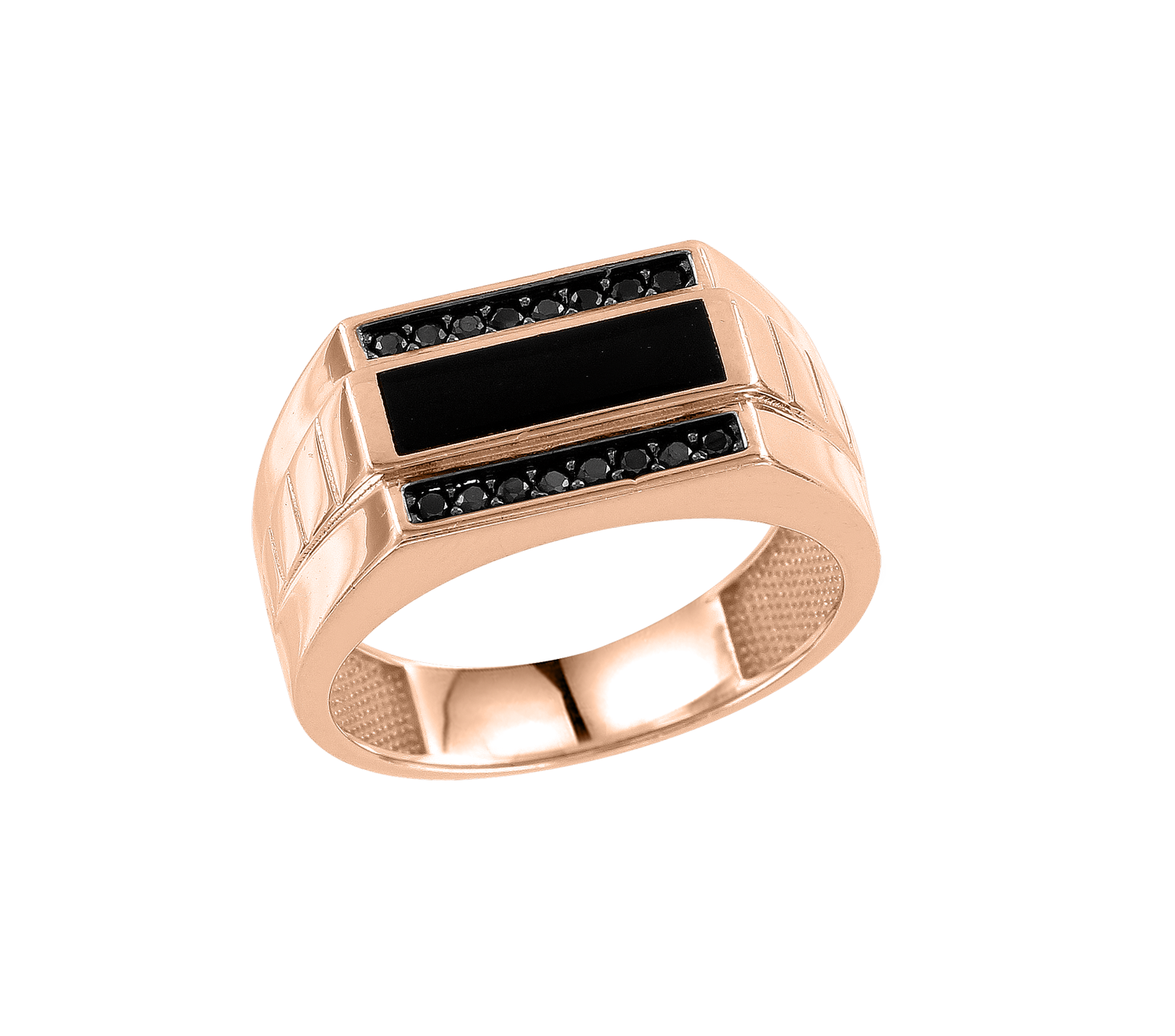 Herrenring mit Onyx und Zirkonia Bild 1