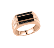 Herrenring mit Onyx und Zirkonia Bild 1