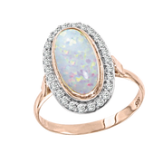 Damenring mit Opal und Zirkonia Bild 1