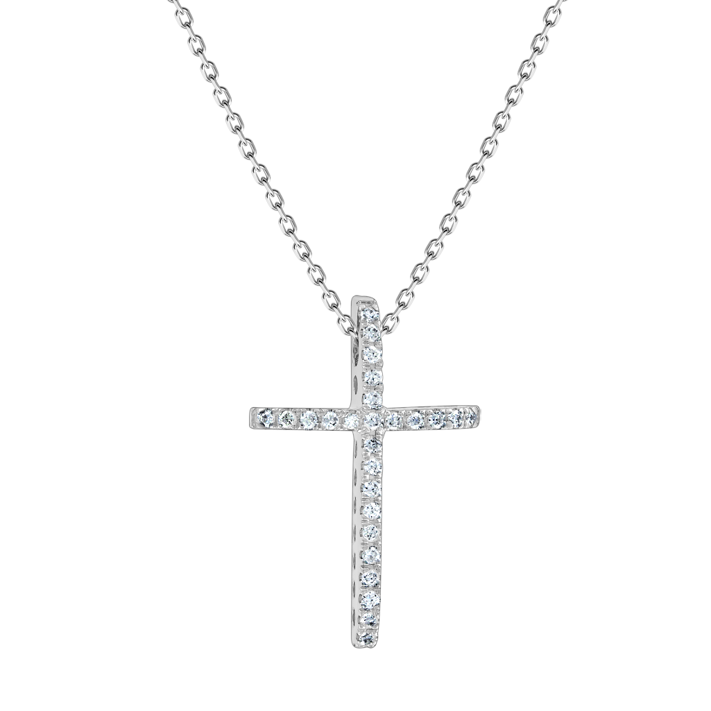 Goldkette mit Kreuz und Brillanten Bild 1