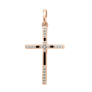 Anhänger – Kreuz mit Zirkonia und Emaille Bild 1