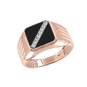 Herrenring mit Onix und Zirkonia Bild 1