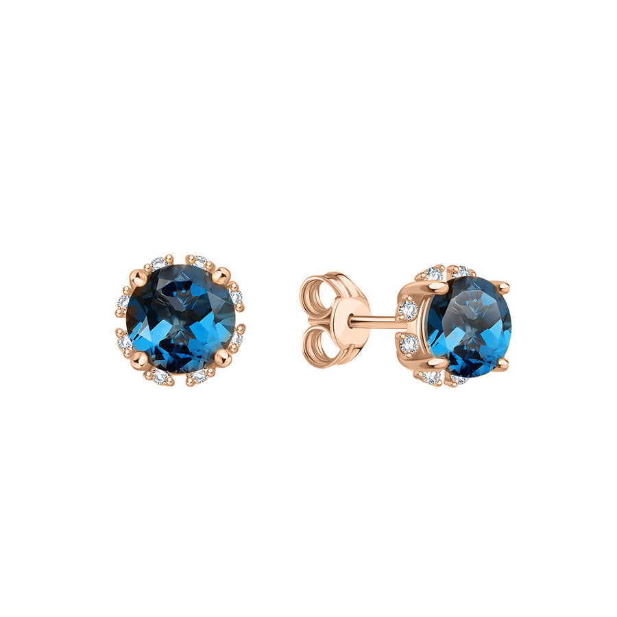 Ohrstecker mit London Blue Topas und Zirkonia Bild 1