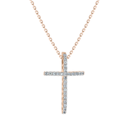 Goldkette mit Kreuz und Brillanten Bild 1