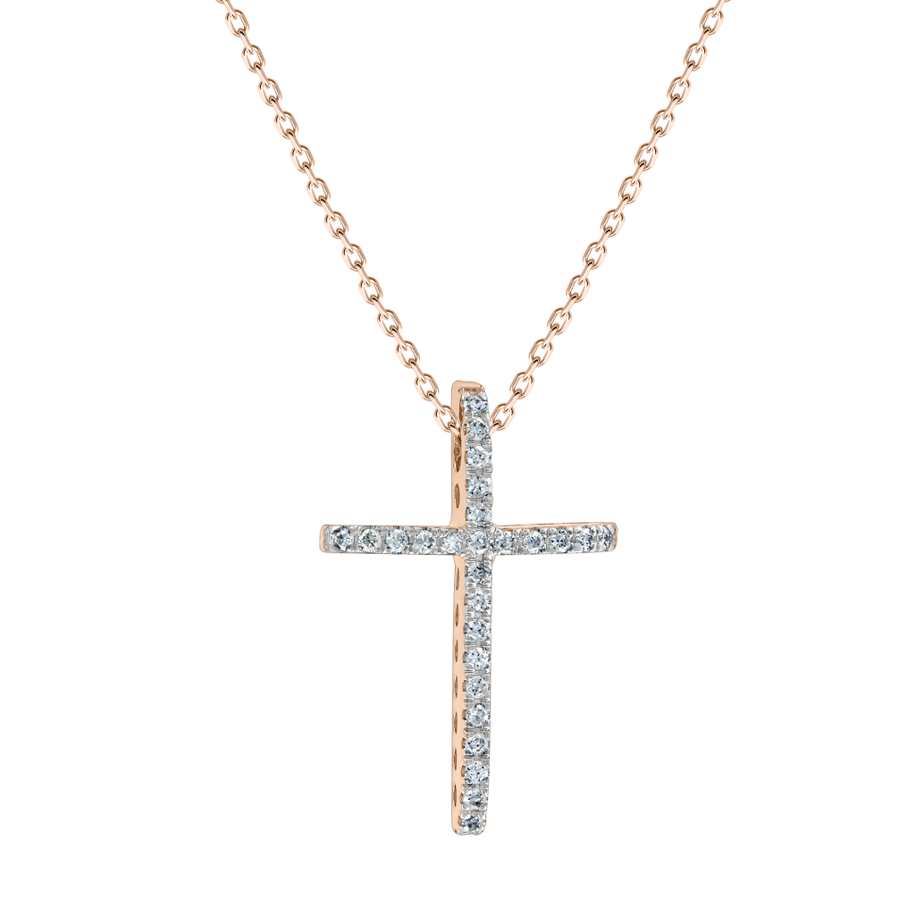 Goldkette mit Kreuz und Brillanten Bild 1