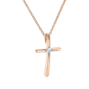 Goldkette mit Kreuz und Brillant Bild 1