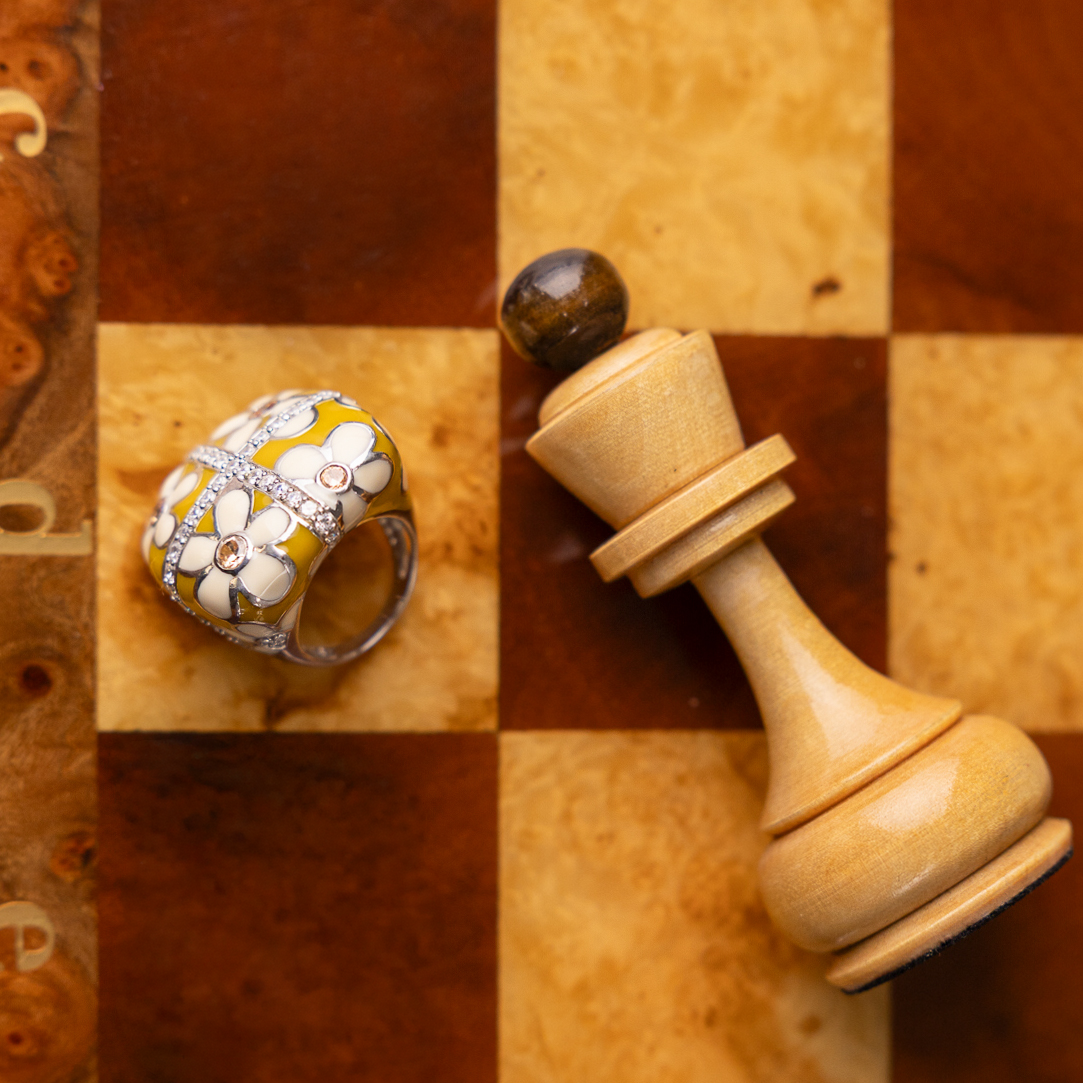 Damenring mit Emaille und Zirkonia Bild 4