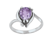 Damenring mit Amethyst und Zirkonia Bild 1