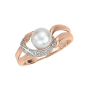Damenring mit echter Perle und Zirkonia Bild 1