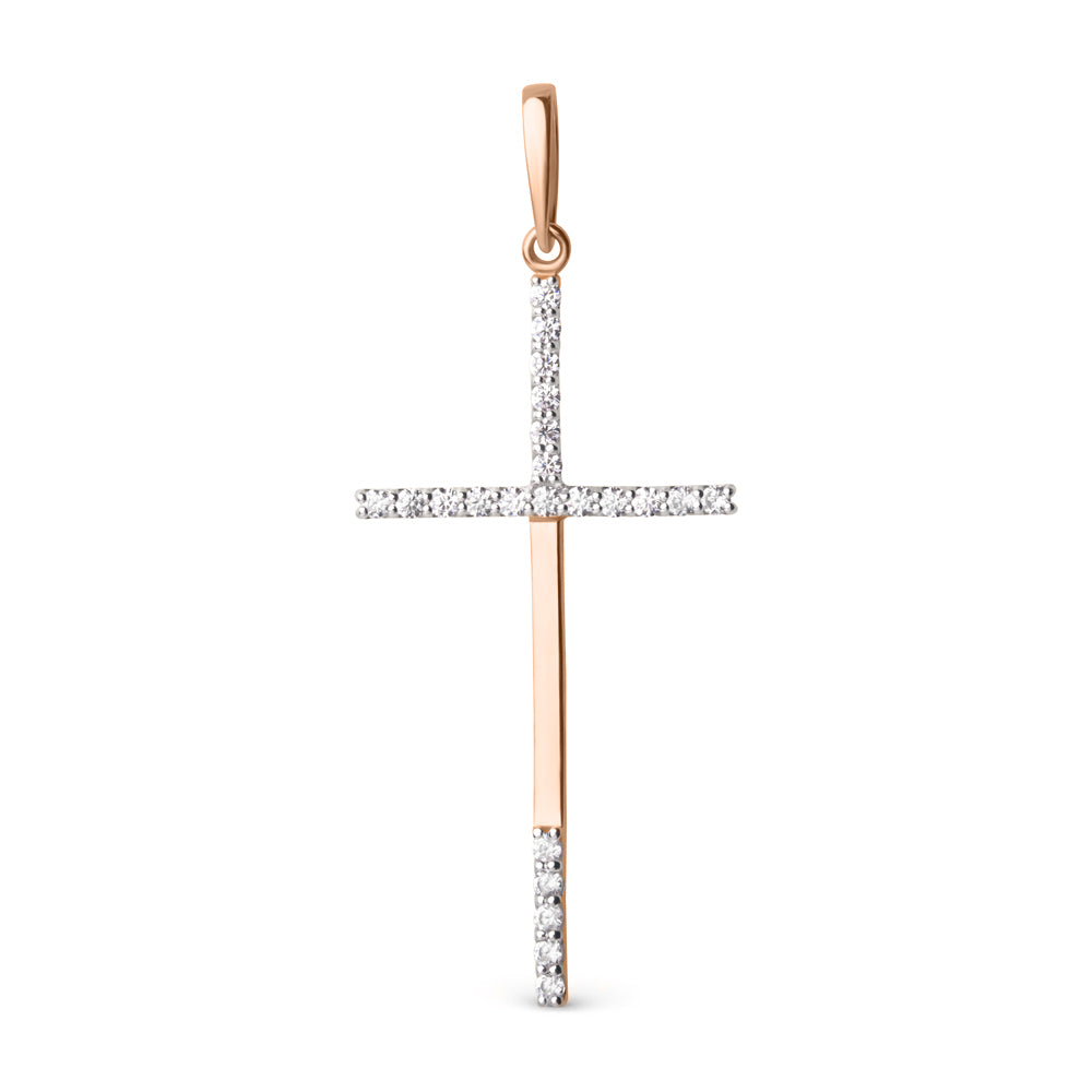 Anhänger – Kreuz mit Zirkonia Bild 1